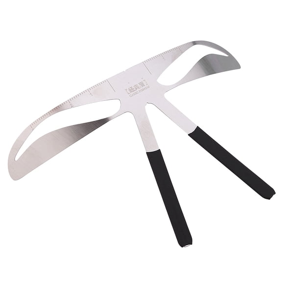 LAZIOEGR Stainless Steel Eyebrow Ruler Measure Balance Extension Shaping Stencil Tool for Symmetry, Three-Point Positioning Makeup Stencil, Classic Flat Shape (5.5 x 3.1 in / 14 x 8 cm)