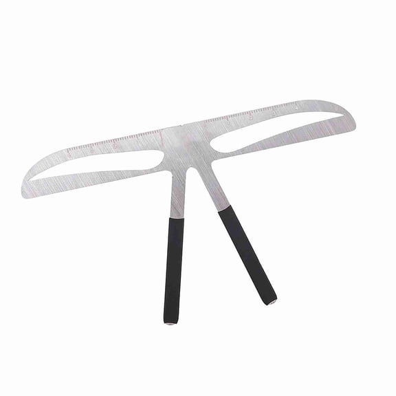 LAZIOEGR Stainless Steel Eyebrow Ruler Measure Balance Extension Shaping Stencil Tool for Symmetry, Three-Point Positioning Makeup Stencil, Standard Arched Shape (5.5 x 3.1 in / 14 x 8 cm)