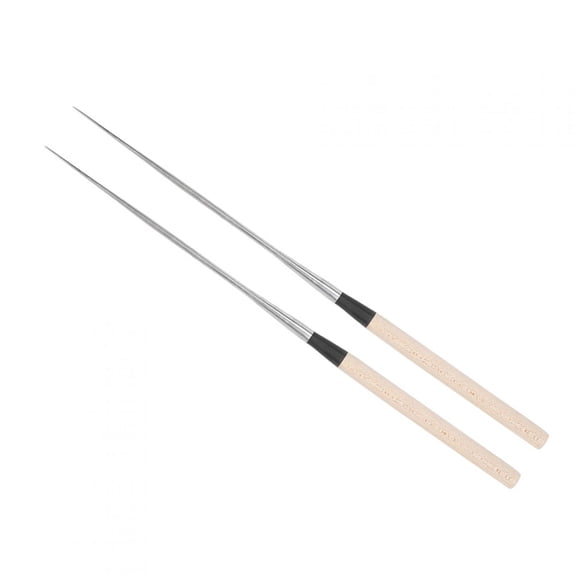 LAZIOEGR Stainless Steel Japanese Sushi Chopsticks with Wood Handle Pointed Tip Reusable Kitchen Tableware Utensils for Salmon Sashimi, Large Size, 12.4 inches / 31.5 cm