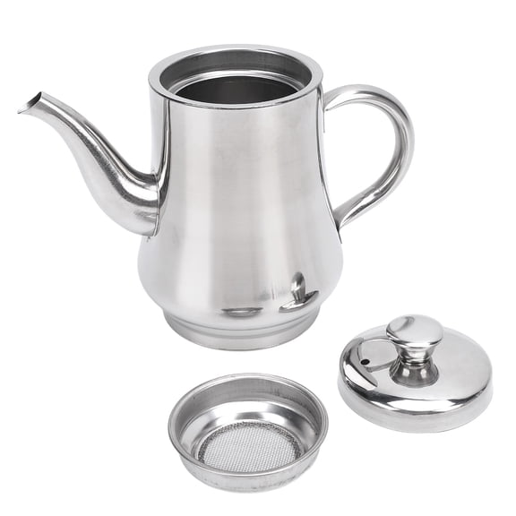 LAZIOEGR Stainless Steel Oil Pot with Mesh Strainer Leakproof Kitchen Grease Container, 18 oz / 532 ml