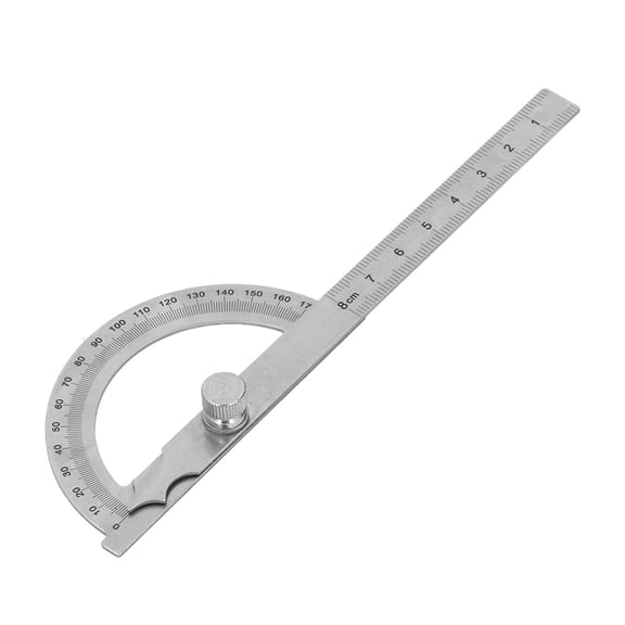 LAZIOEGR Stainless Steel Protractor Angle Finder Ruler, High Accuracy Multifunctional 180° Adjustable Measuring Tool for Woodworking, 80x120mm / 3.1x4.7 inches, 0-8cm Range, Silver Color