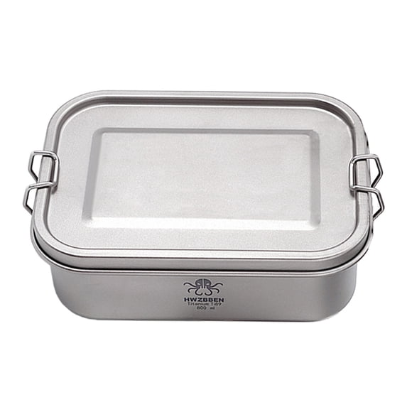 LAZIOEGR Titanium Camping Bento Box 800 ml Lightweight, Corrosion‑Resistant Lunch Container for Outdoor & Home Use