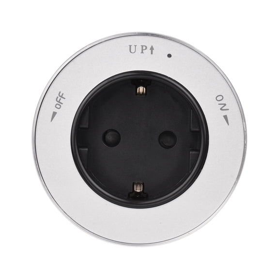 LAZIOEGR Track Sockets Round Power Track Socket Outlet Electric Mobile Track Adapter with EU Plug 16A for Gen 1 Electrical Rails, 2.76 in / 7 cm Metallic Silver