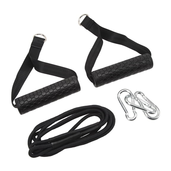 LAZIOEGR Triceps Pull Down Rope Gym Cable Machine Attachments Long Triceps Strap with 2 Handles for Multi Workout Fitness 15 inches / 38.1 cm