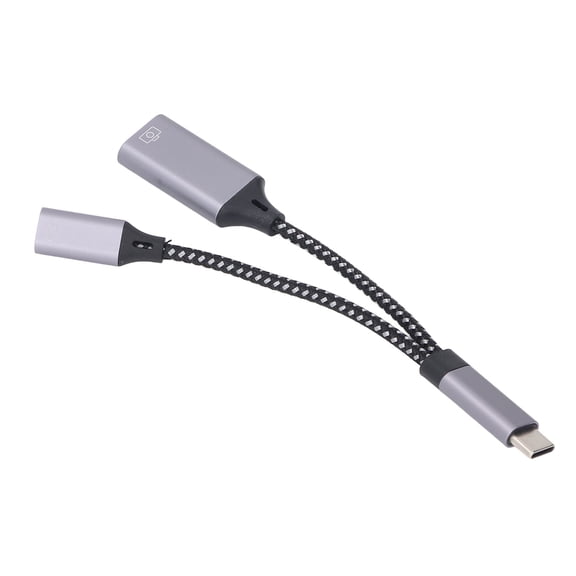 LAZIOEGR USB C to USB 3.0 OTG Adapter Cable, Aluminum Alloy Fast Charging Data Splitter for Tablet, Smartphone, Computer - 6 inches / 15.2 cm
