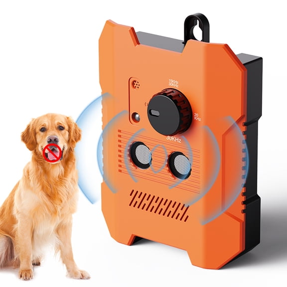 LAZIOEGR Ultra-Sonic Dog Bark Deterrent Anti-Barking Device, 3 Modes Rechargeable Bark Control Tool for Outdoors/Indoors, 50 ft / 15.2 m Range, Orange