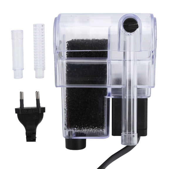 LAZIOEGR Ultra-Thin Hanging Aquarium Filter, 66 GPH / 250L/H Multi-Function Fish Tank Filtration System for Freshwater and Saltwater Ecological Tanks (4.6 x 3.5 inches / 11.6 x 9 cm)