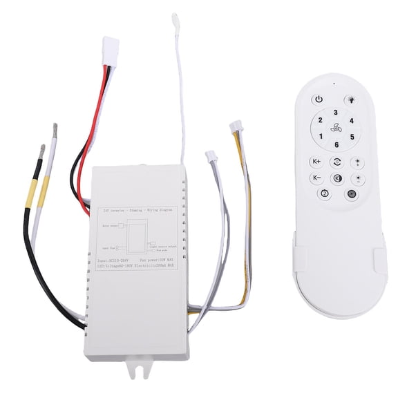 LAZIOEGR Universal 2.4G DC Variable Frequency Ceiling Fan Remote Control Kit with Stepless Dimming and Timing Speed Control for Bedroom Fans (6.0 inches / 15.2 cm)