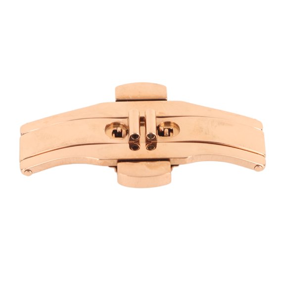 LAZIOEGR Watch Butterfly Clasp Rose Gold High Finish Stainless Steel Double Push Button Folding Deployment Clasp for Men and Women, Premium Watch Repair Kit Parts (Length: 2.76 inches / 7 cm)