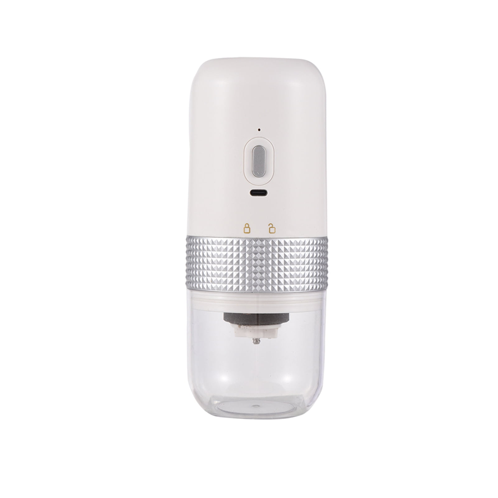 LAZIOEGR White Electric Coffee Burr Grinder, Cordless USB Rechargeable Coffee Bean Mill with Adjustable Coarseness (7.4 x 2.95 in / 18.8 x 7.5 cm), Ceramic Core