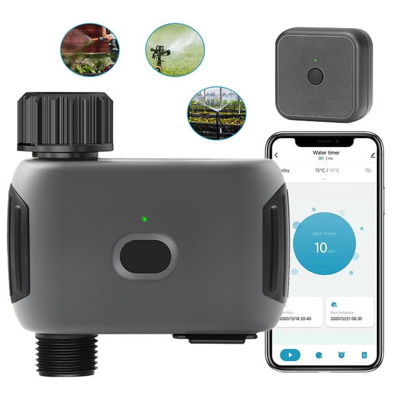 LAZIOEGR Wi-Fi Smart Sprinkler Timer 1 Outlet Automatic Watering System Irrigation App Control Rain Delay Programmable Garden Hose Timer Black