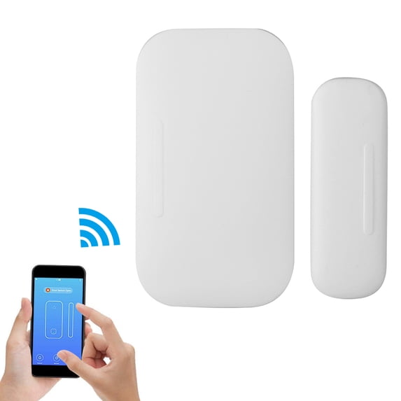LAZIOEGR WiFi Smart Door Window Sensor Magnetic Security Alarm System Compatible with Alexa Google Home Tuya App Control for Home Protection 2.76 inches / 7 cm