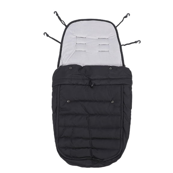 LAZIOEGR Winter Footmuff for Strollers – Thick, Wind‑Proof, Adjustable Lock, Universal Fit, Black