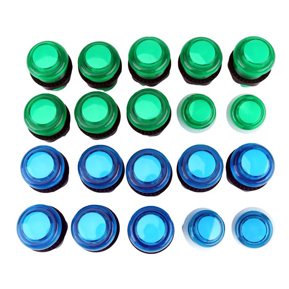 LAZIOEGR Zero Delay Arcade DIY Kit with 20 LED Illuminated Buttons 2 Joysticks 2 USB Encoders and Wiring Cables Complete Video Game Parts Set for PC Mac Projects (8.27 inches / 21 cm)