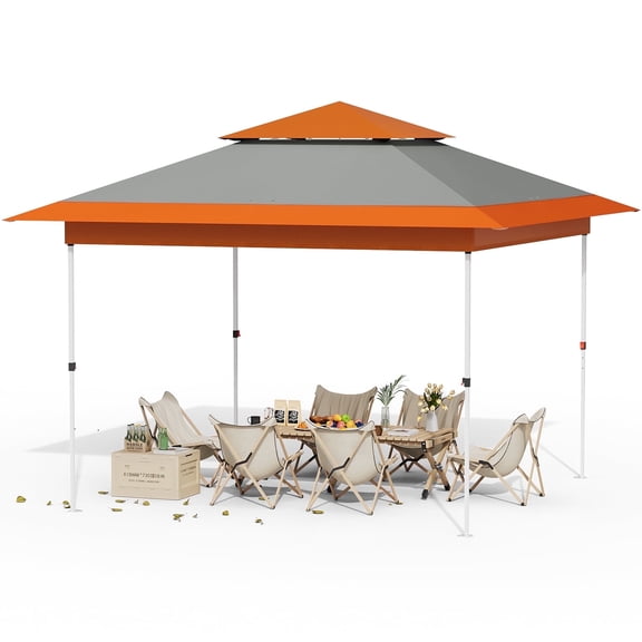 LAZY BUDDY 12'x12' Pop Up Canopy Tent, Instant Folding Shelter Outdoor Canopy Gazebo Tent for Camping, Party, Picnic