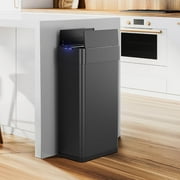 LAZY BUDDY 13.2 Gallon Motion Sensor Kitchen Trash Can, Touchless Automatic Garbage Can, Stainless Steel