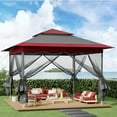 thumbnail image 1 of LAZY BUDDY 13'x13' Pop up Gazebo with Mosquito Netting, Outdoor Canopy Tent Patio Gazebo with Wheeled Bag, for Garden Backyard Lawn, 1 of 9