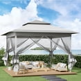thumbnail image 1 of LAZY BUDDY 13x13FT Pop up Gazebo with Nettings, Outdoor Canopy Tent Folding Instant Shelter for Patio, Backyard, Lawn, Garden, Deck, 1 of 9