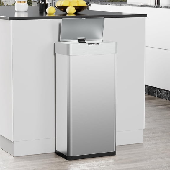 LAZY BUDDY 21.1 Gal Automatic Trash Can, Motion Sensor Garbage Can Stainless Steel Waste Bin with Soft Close Lid