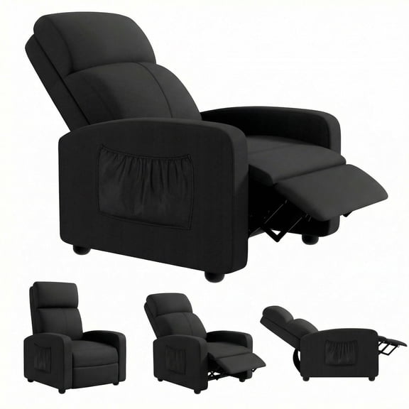LAZY BUDDY 3 in 1 Adjustable Recliner Chair, Fabric Recliner Sofa for Adults with Side Pocket, Home Theater Seating with Lumbar Support & Backrest for Living Room