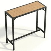 LAZY BUDDY 40 Outdoor Bar Table, 40x15 Counter Height Patio Table, Bar Height Pub Table with Adjustable Foot, HDPE Outdoor Furniture for Deck, Hot Tub, Poolside, Balcony