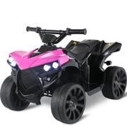 LAZY BUDDY 6V Battery Powered Kids Ride On ATV 4-Wheeler Quad Car Toy with Music, Headlights & Treaded Tires for Toddlers 2-4 Years Old