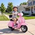 thumbnail image 1 of LAZY BUDDY 6V Licensed Vespa Electric Scooter for Kids, Toddler Motorcycle Battery Powered Ride on Toy with Training Wheels & Headlight, 1 of 10