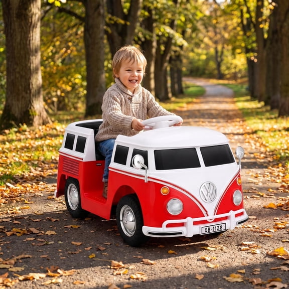 LAZY BUDDY 6V Ride on Toys for Kids, Licensed Volkswagen Electric Ride on Car, Battery Powered