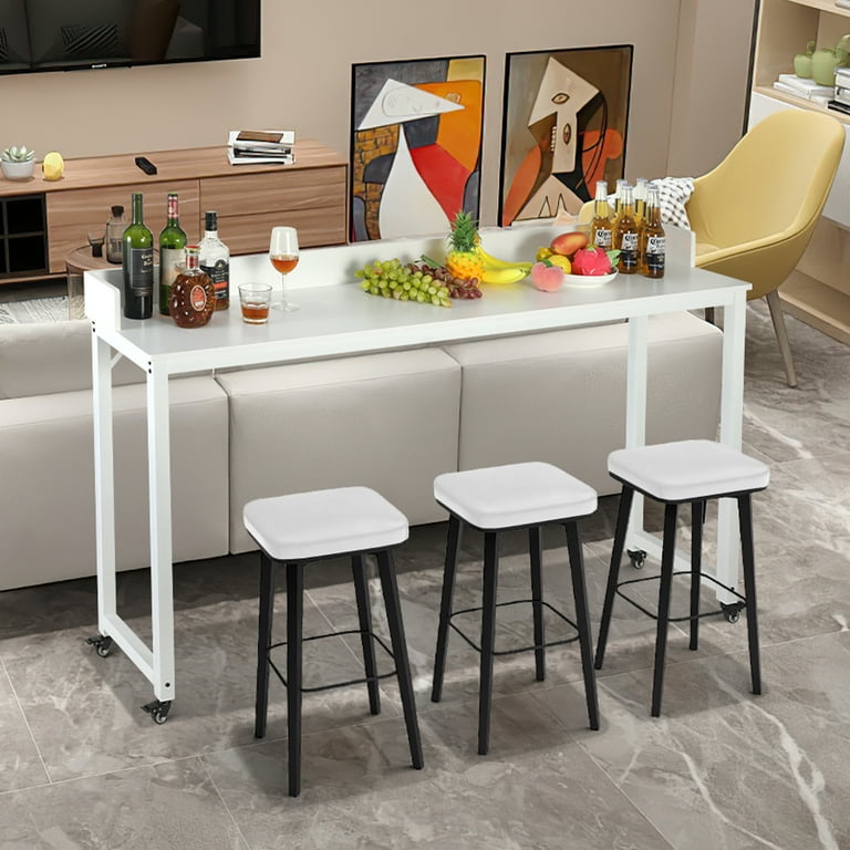 LAZY BUDDY 70.8 Overbed Table on Wheels for Queen Full Size Bed Rolling Table for Hospital Bed Mobile Computer Desk Laptop Cart White