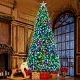 thumbnail image 1 of LAZY BUDDY 8ft Fiber Optic Christmas Tree with 320 Multicolored LED Lights, Pre-Lit Artificial Christmas Tree with Top Star & Foldable Metal Base, 1 of 9