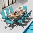thumbnail image 1 of LAZY BUDDY Patio Dining Chairs Set of 8 with Armrests, Stackable Outdoor Chairs Set, Metal Frame & Textilene Fabric, for Lawn, Garden, Yard, Poolside, 1 of 8