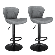 LAZY BUDDY Bar Stools Set of 2, Counter Height Bar Stools, Upholstered Modern Kitchen Barstools with Metal Base