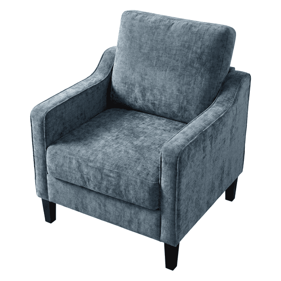 LAZY BUDDY Comfy Accent Chair for Living Room, Upholstered Reading Chair Mid-Century Single Sofa Armchair with Removable Cover & Wood Legs