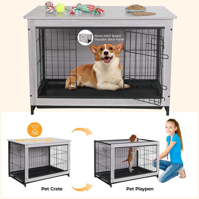 Photo inspiration: Gallery Detail: Lazy Buddy Pet Furniture Indoor Dog Crate With Night Stand