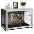 LAZY BUDDY Dog Crate Furniture for Small / Medium Dogs, Indoor Dog Kennel Side End Table Wooden