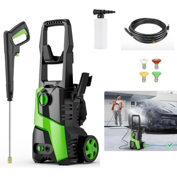 LAZY BUDDY Electric Pressure Washer, 2700PSI 1.7 GPM Power Washer with 4 Quick Connect Nozzles, High Pressure Cleaning Machine for Cars/Fences/Driveways/Patios