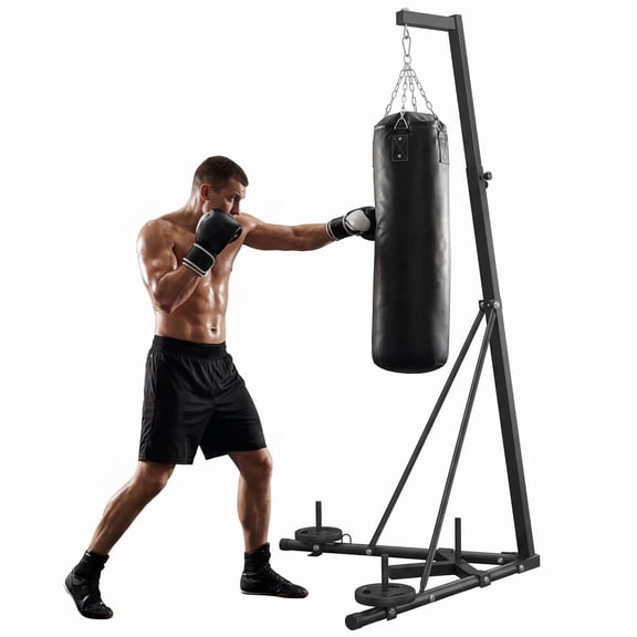 LAZY BUDDY Heavy Duty Steel Boxing Punching Bag Stand, Height Adjustable, 150 lbs (Only Stand)