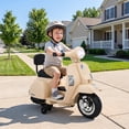 thumbnail image 1 of LAZY BUDDY Licensed Vespa Ride on Scooter, 6V Electric Motorcycle for Kids with Training Wheels, LED Headlight, Ride on Toy Gift for 3+, 1 of 10