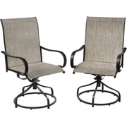 LAZY BUDDY Patio Swivel Chairs Set of 2, Outdoor Dining Chairs with High Back, All-Weather 360  Swivel Chair with Breathable Textilene Fabric for Lawn Garden Backyard