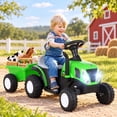 thumbnail image 1 of LAZY BUDDY Ride on Tractor with Detachable Trailer, 6V Toddler Ride on Toy with LED Lights, Anti-Skid Wheels, 1 of 9