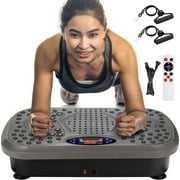 LAZY BUDDY Vibration Plate Lymphatic Drainage Platform Home Workout Equipment for Weight Loss & Toning Muscle Exercise Machine, Gray