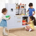 LAZY BUDDY Wooden Pretend Play Kitchen Set Kids Kitchen Playset ...