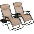 thumbnail image 1 of LAZY BUDDY Zero Gravity Chairs Set of 2, Portable Patio Recliner Outdoor Folding Lounge Chair with Cup Holder Trays for Poolside, Garden, Backyard, Lawn, 330lbs, 1 of 7