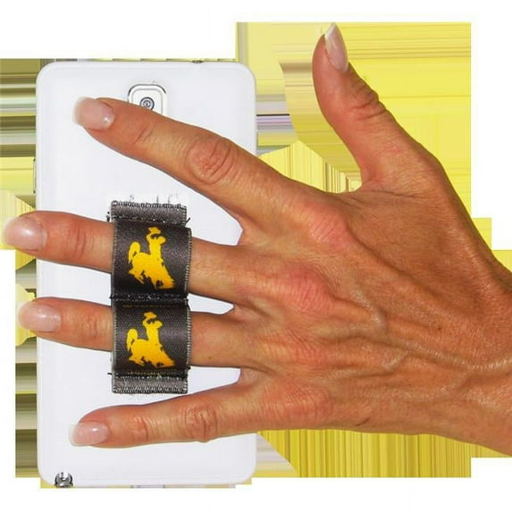 LAZY-HANDS 201567 2-Loop Phone Grip - Extra Large, Gold Wyoming Cowboy with Brown Background