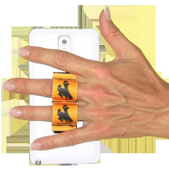 LAZY-HANDS 201566 2-Loop Phone Grip - Extra Large, Brown Wyoming Cowboy with Gold Background
