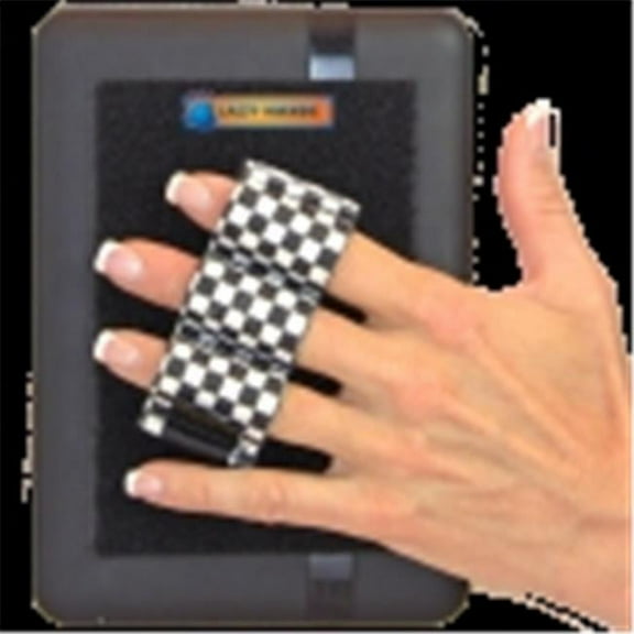 LAZY-HANDS 201341 Heavy-Duty 3-Loop Grip  1 Grip For Readers & Mini Tablets - Fits Most  Black & White Checkers