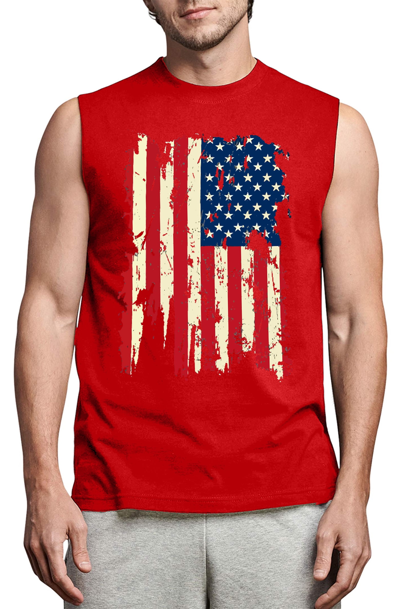 LAZYCHILD American Flag Tank Tops Mens 4th of July Shirts Patriotic ...