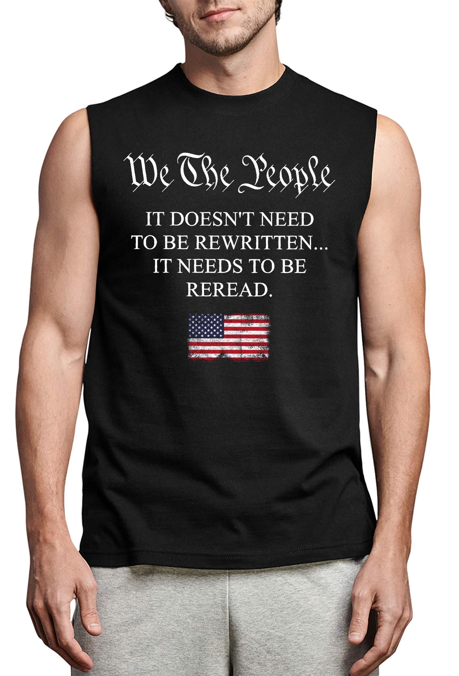 LAZYCHILD American Flag Tank Tops Mens 4th of July Shirts Patriotic ...
