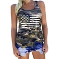 thumbnail image 1 of LAZYCHILD American Flag Tank Tops Women Patriotic Shirt USA Flag Stars Stripes Print Sleeveless 4th of July Tee, 1 of 1