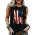 thumbnail image 1 of LAZYCHILD American Flag Tank Tops Women Patriotic Shirt USA Flag Stars Stripes Print Sleeveless 4th of July Tee, 1 of 7